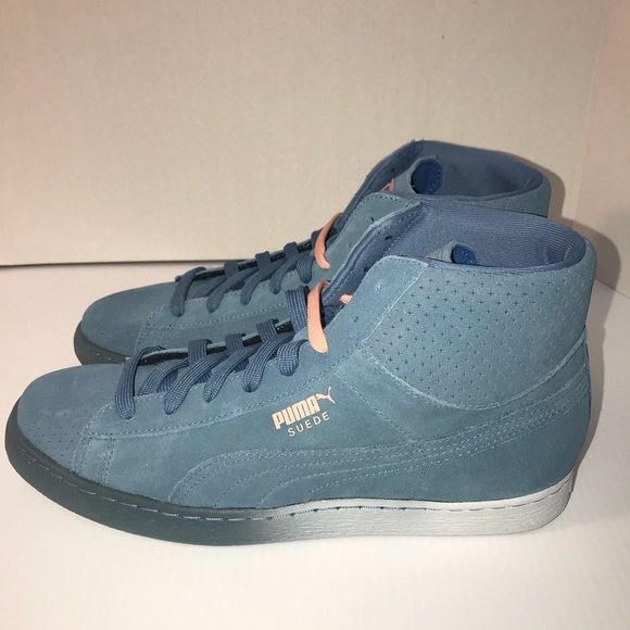 Puma Suede Pink Dolphin Collab Blue Pink Men Shoes - Picture 3 of 8